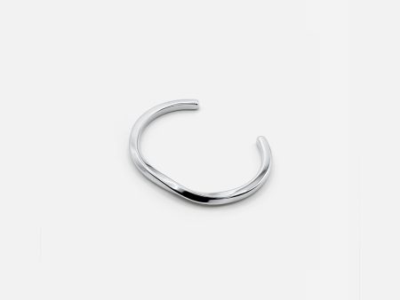 WAVE CUFF BANGLE SILVER For Discount