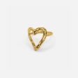 ADJUSTABLE TEXTURED HEART RING - GOLD Online