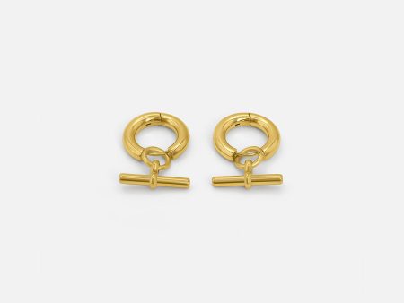 T-BAR HOOPS GOLD For Cheap