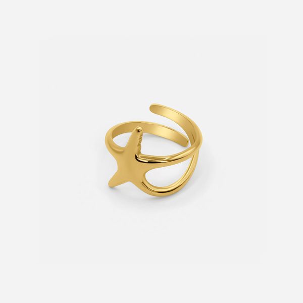 ADJUSTABLE SEA STAR RING - GOLD Online Sale