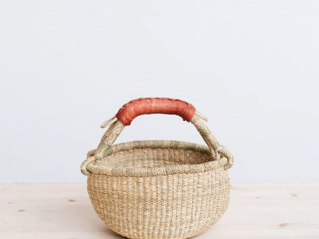 Mini Bolga Basket - Brown Leather Handle Online