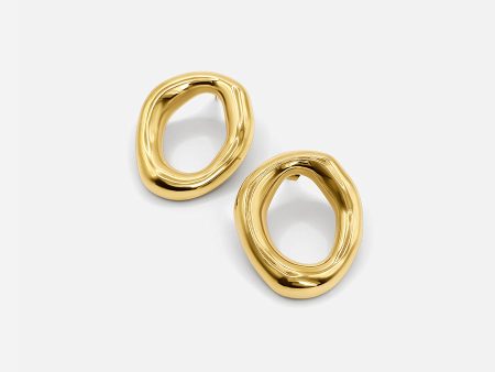 18K GOLD OPEN OVAL EARRINGS Online