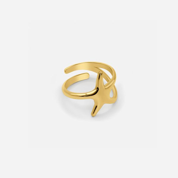 ADJUSTABLE SEA STAR RING - GOLD Online Sale