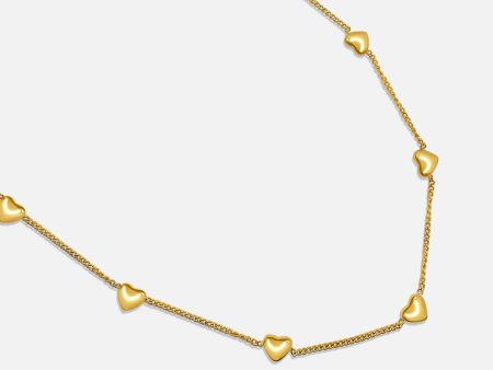 Mini Heart Chain Necklace - Gold Sale