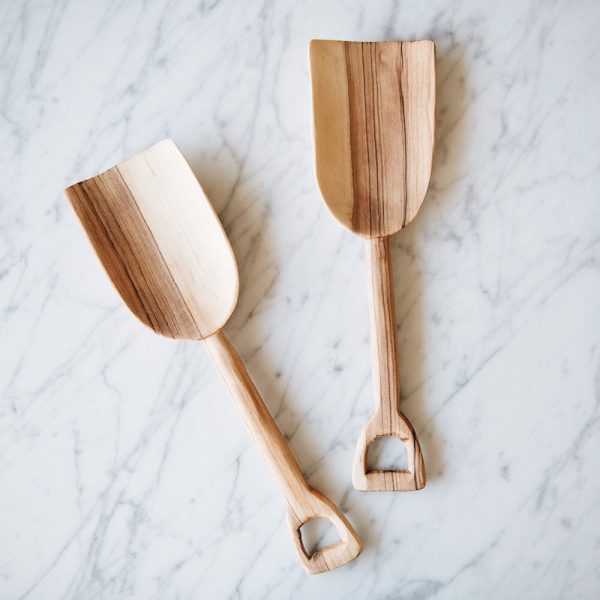 Wild Olive Wood Kitchen Bin Shovel Online now