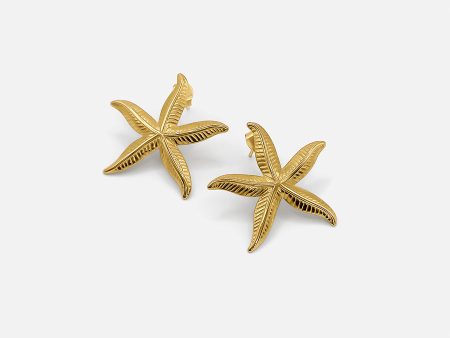 18K GOLD STARFISH EARRINGS Fashion