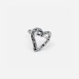 ADJUSTABLE TEXTURED HEART RING - SILVER Online Hot Sale