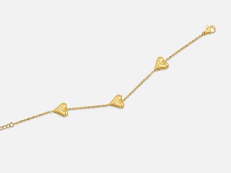 Love Heart Bracelet - Gold Cheap