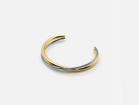 TWO TONE CUFF BANGLE For Cheap