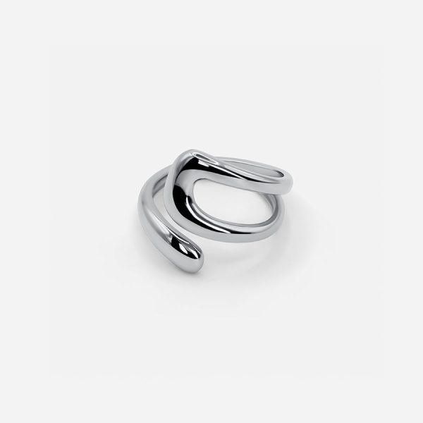 ADJUSTABLE SCULPTURAL RING - SILVER Sale