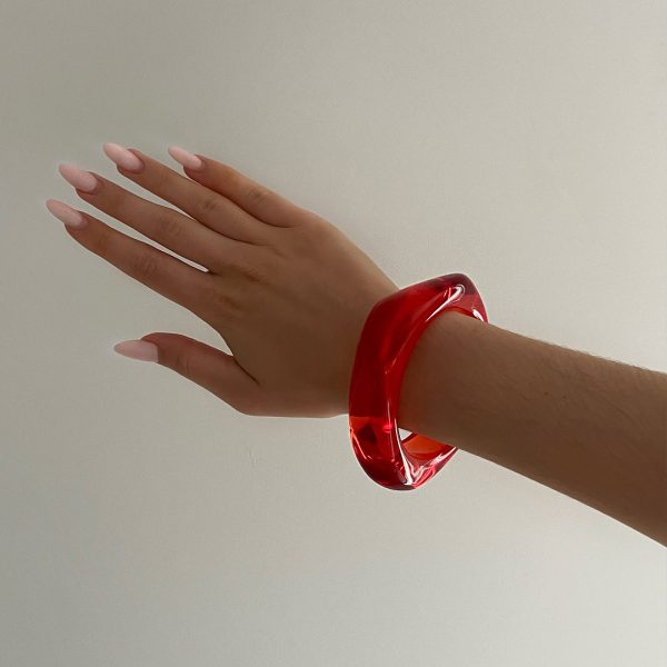 ACRYLIC BANGLE - STRAWBERRY For Cheap