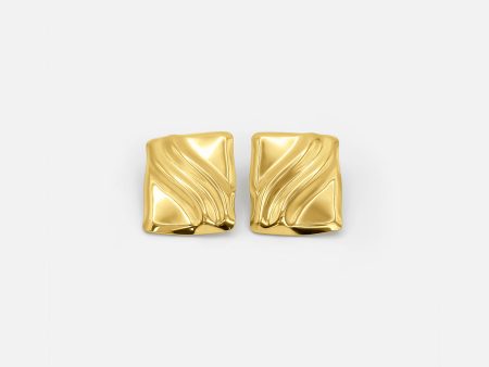 TEXTURED CUBE EARRINGS GOLD Online