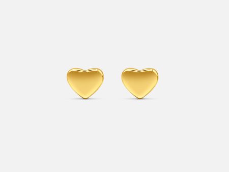 Mini Heart Stud Earrings - Gold Fashion