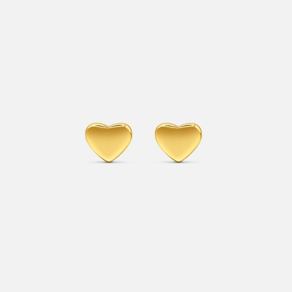 Mini Heart Stud Earrings - Gold Fashion