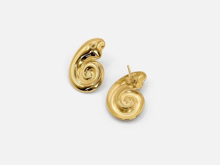 18K GOLD SEASHELL EARRINGS Hot on Sale