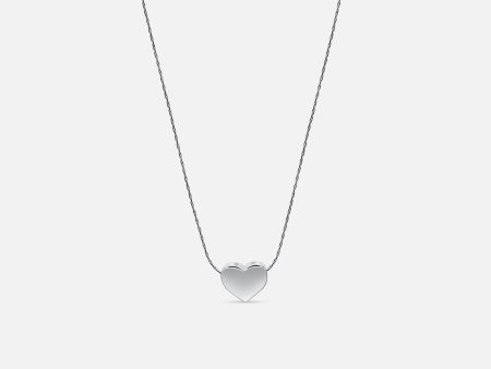 Mini Heart Pendant Necklace - Silver Online Sale