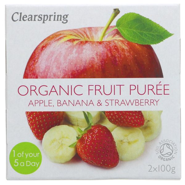 Clearspring | Apple,Banana&S berry Puree Org | 2x100g Fashion