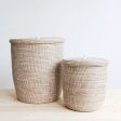 Flat Lid Woven Storage Hamper Set - White Supply