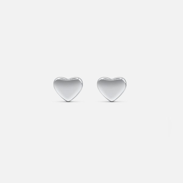 Mini Heart Stud Earrings - Silver Fashion