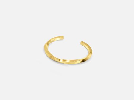 WAVE CUFF BANGLE GOLD For Discount