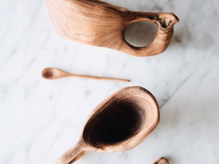 Wild Olive Wood Spice Bowl & Spoon For Discount