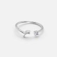 ADJUSTABLE CUSTOM SILVER INITIAL DIAMOND RING on Sale