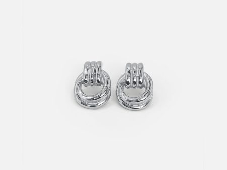 DOUBLE KNOT EARRINGS SILVER on Sale