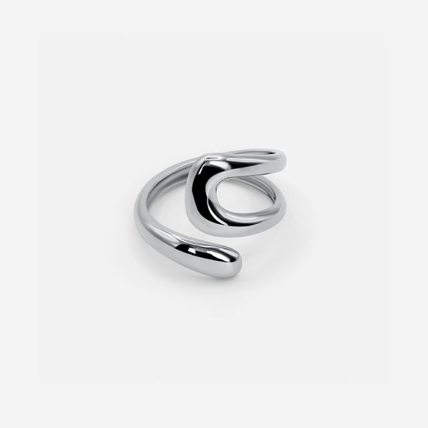 ADJUSTABLE SCULPTURAL RING - SILVER Sale