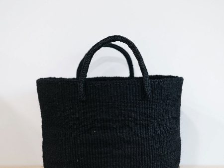 Classic Sisal Basket - Black For Sale