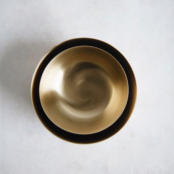 Artisan Brass Bowl Set For Sale