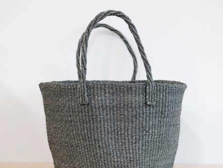 Classic Sisal Basket - Grey For Sale