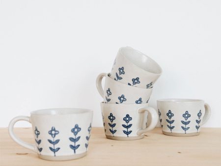 Ceramic Mug - Blue Blooms Online Sale