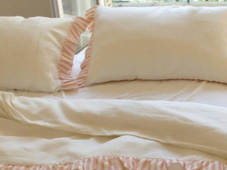 Linen Pillow Cover Set - Blush Stripe For Discount