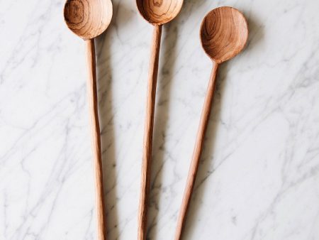 Round Wild Olive Wood Cooking Spoon Cheap