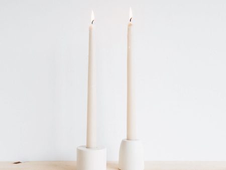 Ceramic Taper Candle Block Set - White Supply