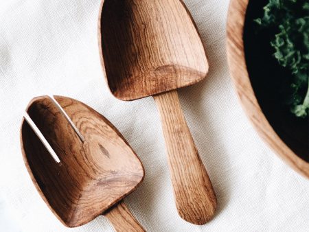 Wild Olive Wood Shovel Salad Servers Discount