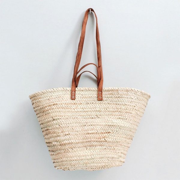 Double Handle Palm Leaf Shopper For Sale