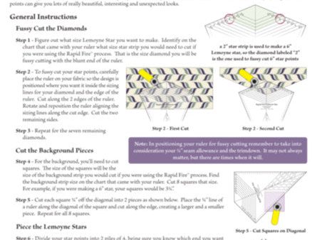 Fussy Cut Lemoyne Stars Technique Sheet Sale