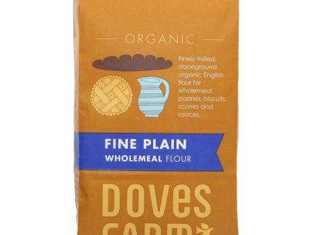 Doves Farm | Fine Plain Wholemeal Flour - Pink Bag Plum Logo | 1kg Sale