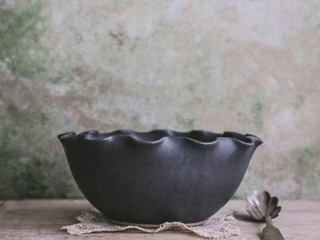 Ceramic Wave Bowl - Black Hot on Sale