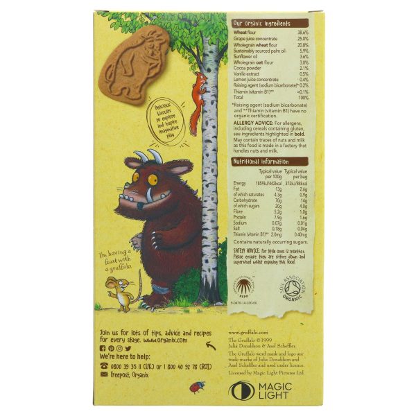 Organix | Gruffalo Cocoa & Vanilla - Biscuits | 5 x 20g on Sale