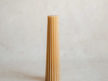 Beeswax Fluted Pillar Candle Online now