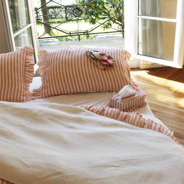 Linen Pillow Cover Set - Blush Stripe For Discount