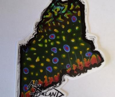 State of Maine Brookie Sticker - artwork by Alex Poland Fashion