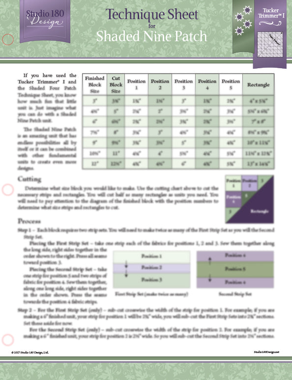 Shaded Nine Patch Technique Sheet Cheap