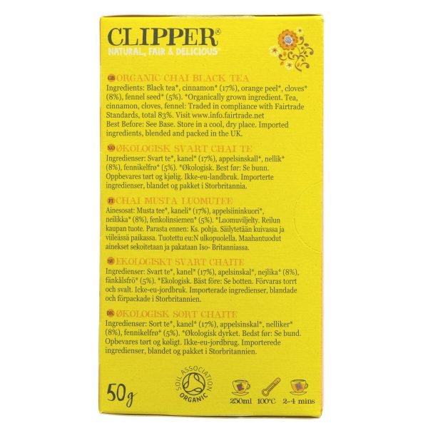 Clipper | Indian Chai - Plastic Free EST Tea Bags | 20 bags For Sale