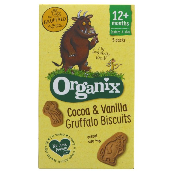 Organix | Gruffalo Cocoa & Vanilla - Biscuits | 5 x 20g on Sale