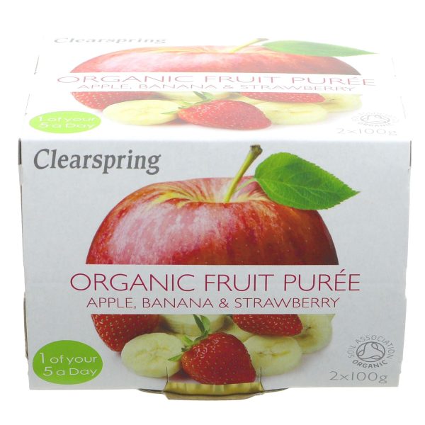 Clearspring | Apple,Banana&S berry Puree Org | 2x100g Fashion