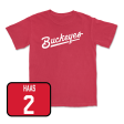 Red Men s Lacrosse Script Tee  - Garrett Haas Online Sale