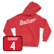 Red Baseball Script Hoodie  - Justin Eckhardt For Sale